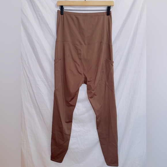 Enerful Women’s Maternity Over The Belly Athletic Workout Leggings with pockets - Picture 5 of 5